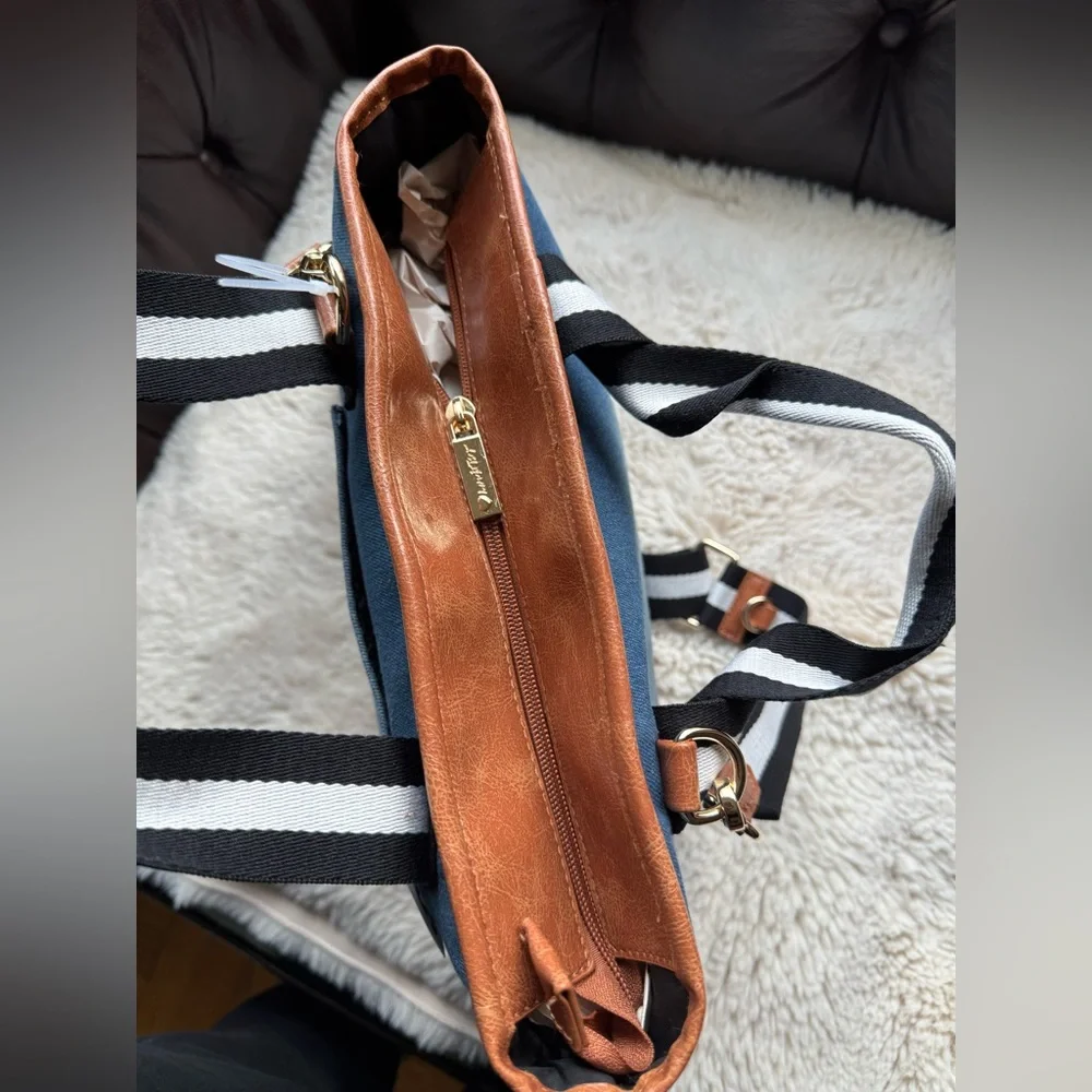 Betsey Johnson Luv NWT On Trend Denim Bear Tote Bag - Picture 3 of 3